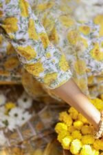 "Marigold" Yellow Hand Block Printed Cotton kurta - Image 6