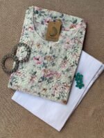 "Aaloka" Chikankari Kurta with Pants (2pc) - Big Size