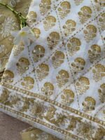 "Nupur" Cotton Kurta Set with Pants and Dupatta- 3pc - Image 3