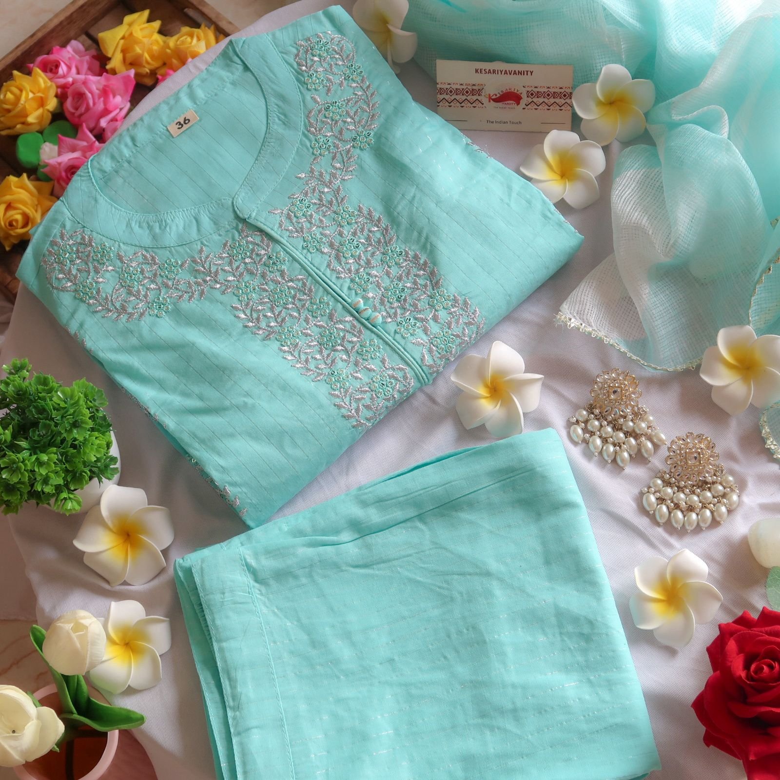 WhatsAppImage2023-11-29at14.49.57_3dd275e9_6e9bcea5-4513-4f7c-85d3-a6bba7b64715.jpg Aasmani Turquoise Infusion Suit Set - Image 1
