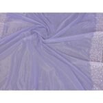Lavender Net Saree with Solid Pattern and Embroidered Border for a Romantic and Light Occasion Look - Image 6