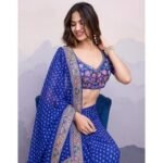 Blue Bandhani Printed Georgette Saree With Embroidered Lace Border - Image 6