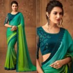 Maroon Floral Sequins Embroidered Art SIlk Saree - Image 4