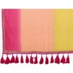 Multicolor Ombre Georgette Saree With Tassels - Image 6