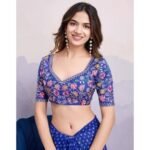 Blue Bandhani Printed Georgette Saree With Embroidered Lace Border - Image 7