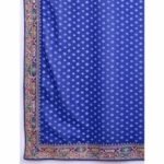Blue Bandhani Printed Georgette Saree With Embroidered Lace Border - Image 8