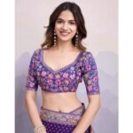 Purple Bandhani Printed Georgette Saree With Embroidered Lace Border - Image 10