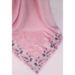 Pink Floral Embroidered Vichitra Silk Saree - Image 3
