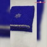 Blue Bandhani Printed Georgette Saree With Embroidered Lace Border - Image 3