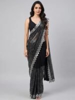 Black Embellished Georgette Saree