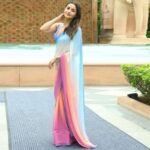 Multicolor Digital Printed Georgette Saree - Image 4