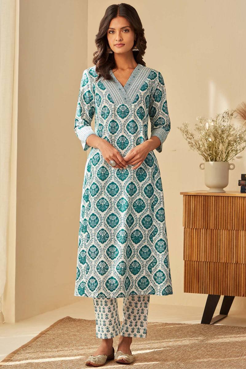 14_186.jpg Rosheen Kiara Sanganeri Kurta - Image 1