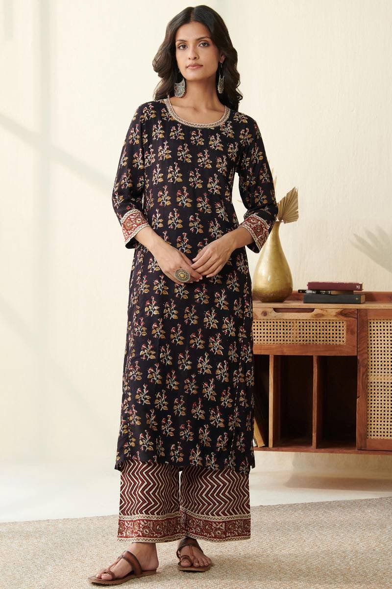 3_176_53.jpg Sehra Kashaf Bagru Kurta - Image 1