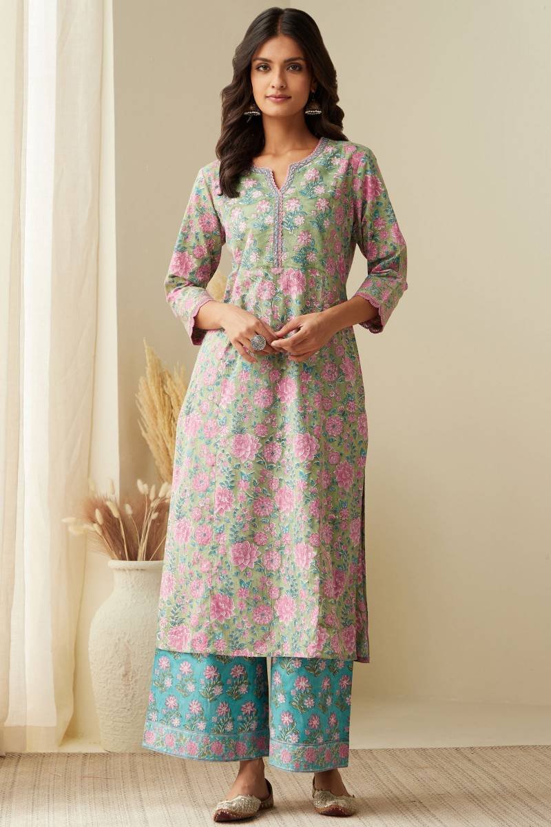 3_179_983.jpg Rosheen Inara Sanganeri Kurta - Image 1