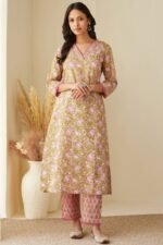 Gauhar Layla Pink Sanganeri Kurta