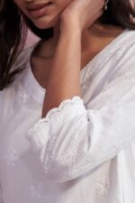 Raahat Sameera White Schiffli Kurta - Image 5