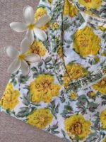 "Marigold" Yellow Hand Block Printed Cotton kurta - Image 3