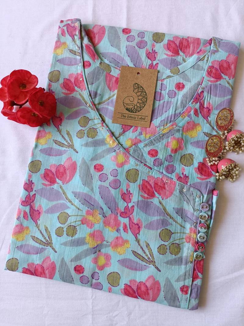 IMG20230202153414-scaled-1.jpg Blue Pink Jaal Angrakha Cotton Kurta - S - Image 1
