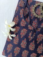 "Neela" ajrakh hand block printed cotton Kurta - Image 2