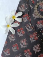 "Sameera" Black hand block printed cotton Kurta-S - Image 2
