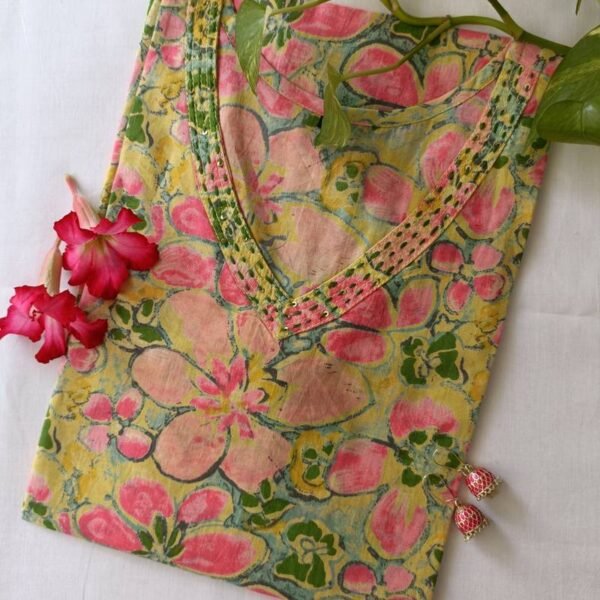 "Mahika" Floral Cotton Kurta