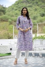 "Maahru" Hand Block Printed Cotton Kurta - Image 2