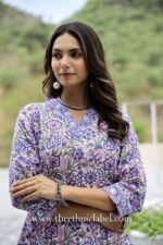 "Maahru" Hand Block Printed Cotton Kurta - Image 4