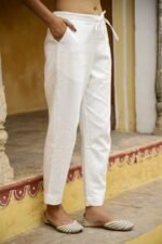Slub cotton Straight Pants - Image 3