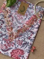 "Shweta" Hand Work Embellished Cotton kurta - Image 3