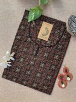 "Sudha" Ajrakh Hand Block Printed Cotton kurta