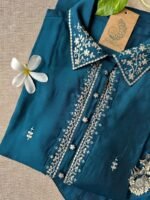 "Tara" Blue Handcrafted Co-ord Set(2 pc) - Image 4