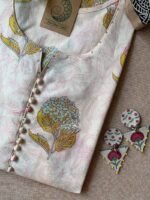 "Ojaswi" Hand Block Printed Floral Cotton kurta - Image 2
