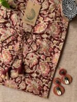 "Suri" Hand Block Printed Tassel Cotton kurta - Big Size - Image 3