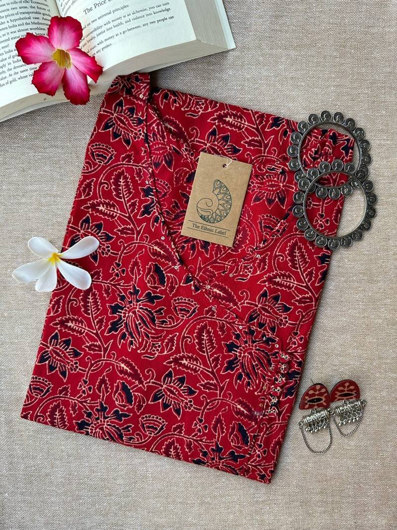 IMG_4067-1-scaled-1.jpg "Rakhi" Angrakha Jaal cotton Kurta - Image 1