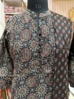 "Noora" Black Ajrakh hand block printed suit set(3 pc) - Image 5