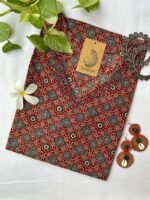 "Aiza" Ajrakh Hand Block Printed Cotton kurta