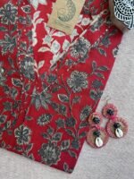 Karaj Bagru Red Cotton kurta - Image 3