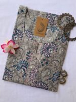Grey Flaura Jaal Hand Block Printed Cotton Kurta