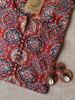 "Naaz" Ajrakh Hand Block Pritned Cotton Kurta - Image 3