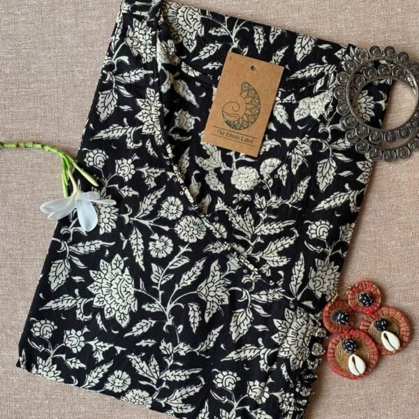 "Erum" Ajrakh Hand Block Printed Angrakha Cotton Kurta - Big Size