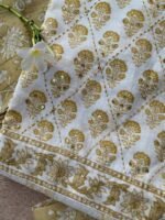 "Nupur" Cotton Kurta Set with Pants and Dupatta- 3pc - Image 3