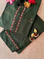 "Utsaah" Hand Embrpidered Cotton Kurta Set(2pc) - Image 3