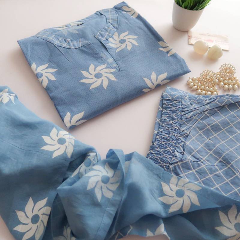 WhatsAppImage2023-04-29at4.30.16PM.jpg Powder Blue Cotton Suit - Image 1
