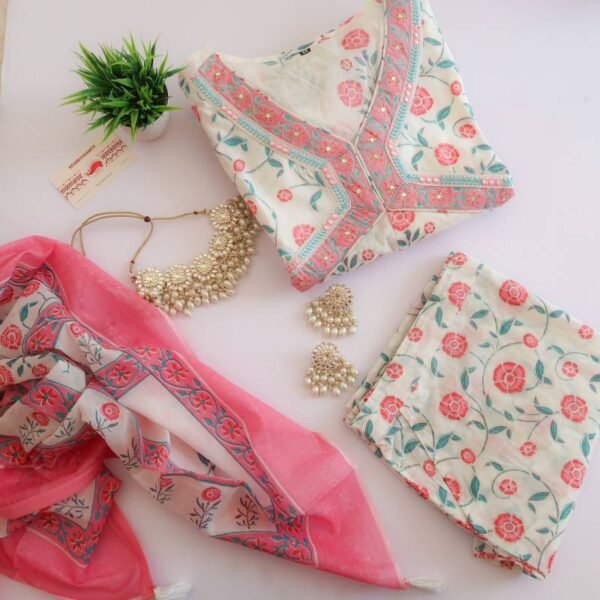 Pink handwork Inaayat Floral Suit Set