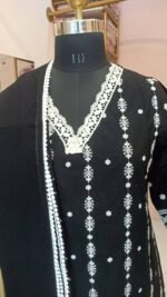 "Shamiyana" Cotton Kurta with Afghan Pants and Dupatta(3pc) - Image 3