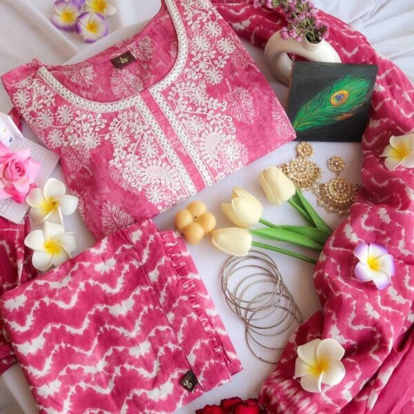 Raspberry Dreams Embroidered Tie Dye Suit Set - Launch 16